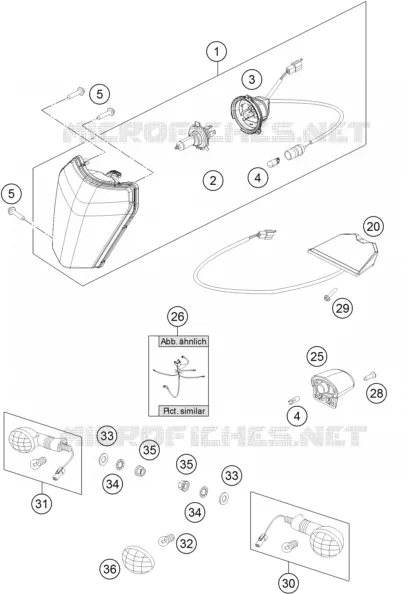 PHARE / FEU ARRIERE KTM MOTO 300 2014 EXC  300 EXC