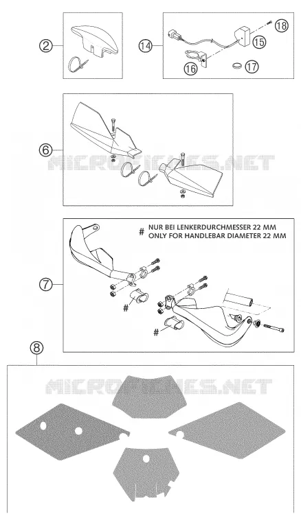 ACCESSOIRES KTM MOTO 300 2004 EXC  300 EXC