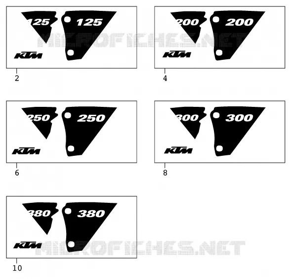 AUTOCOLLANTS KTM MOTO 300 2001 EXC  300 EXC