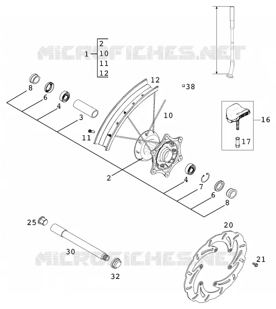 ROUE AVANT KTM MOTO 300 2000 EXC  300 EXC