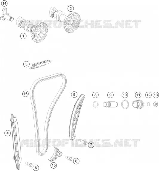 DISTRIBUTION KTM MOTO 250 2017 EXC-F  250 EXC-F SIX DAYS