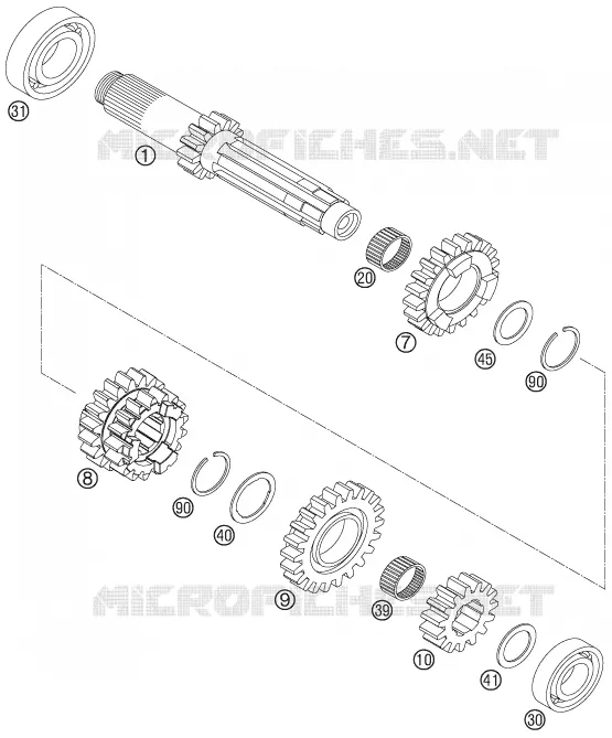 BOITE DE VITESSES - ARBRE PRIMAIRE KTM MOTO 250 2013 EXC-F  250 EXC-F