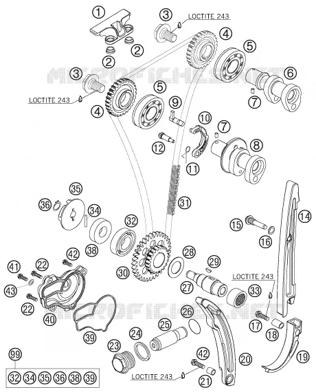 DISTRIBUTION KTM MOTO 250 2008 EXC-F  250 EXC-F