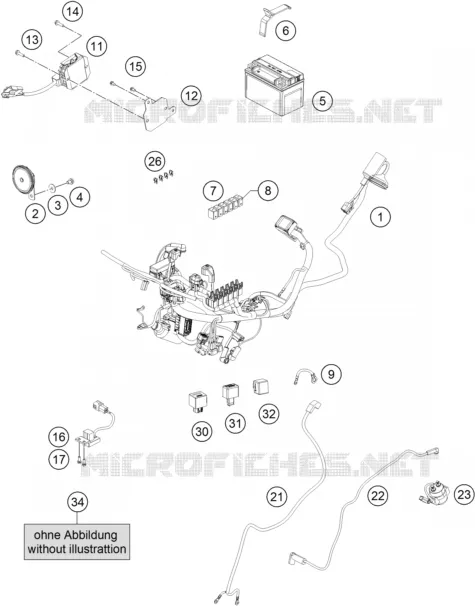 FAISCEAU ELECTRIQUE KTM MOTO 250 2016 RC  RC 250 WHITE ABS
