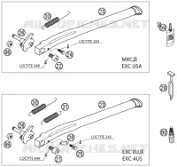 BEQUILLE LATERALE / CENTRALE pour KTM 125 EXC SIX-DAYS de 2002
