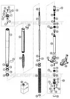 FOURCHE (PIECES) pour KTM 125 EXC SIX-DAYS de 2002