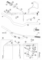 GUIDON / COMMANDES pour KTM 125 EXC SIX-DAYS de 2002