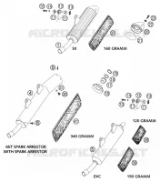 SILENCIEUX D'ECHAPPEMENT pour KTM 125 EXC SIX-DAYS de 2002