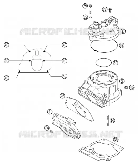 CYLINDRE / CULASSE KTM MOTO 125 2002 EXC  125 EXC SIX-DAYS