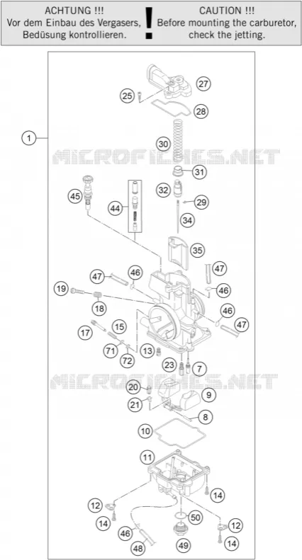CARBURATEUR KTM MOTO 125 2016 EXC  125 EXC SIX-DAYS