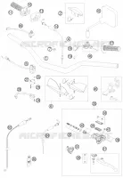 GUIDON / COMMANDES pour KTM 125 EXC SIX-DAYS de 2009