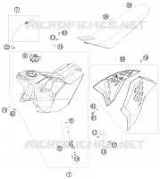 RESERVOIR / SELLE pour KTM 125 EXC SIX-DAYS de 2009