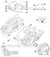 CARTER MOTEUR pour KTM 125 EXC SIX-DAYS de 2007