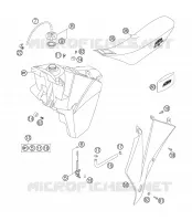 RESERVOIR / SELLE pour KTM 125 EXC SIX-DAYS de 2007