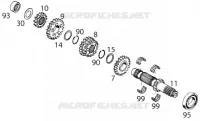 BOITE DE VITESSES   ARBRE PRIMAIRE pour KTM 125 EXC MARZOCCHI/OHLINS de 1997