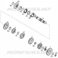 BOITE DE VITESSES   ARBRE SECONDAIRE pour KTM 125 EXC MARZOCCHI/OHLINS de 1997