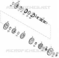 BOITE DE VITESSES   ARBRE SECONDAIRE pour KTM 125 EXC MARZOCCHI/OHLINS de 1997
