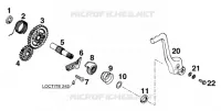 BOITE DE VITESSES   ARBRE SECONDAIRE pour KTM 125 EXC MARZOCCHI/OHLINS de 1997