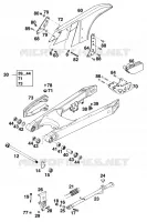 BRAS OSCILLANT  pour KTM 125 EXC MARZOCCHI/OHLINS de 1997