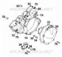 CARTER EMBRAYAGE pour KTM 125 EXC MARZOCCHI/OHLINS de 1997
