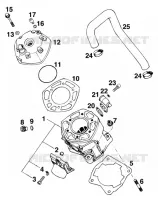 CYLINDRE pour KTM 125 EXC MARZOCCHI/OHLINS de 1997