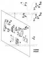 ETRIER DE FREIN AVANT pour KTM 125 EXC MARZOCCHI/OHLINS de 1997