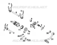 MECANISME DE SELECTION DE VITESSES pour KTM 125 EXC MARZOCCHI/OHLINS de 1997