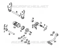 MECANISME DE SELECTION DE VITESSES pour KTM 125 EXC MARZOCCHI/OHLINS de 1997