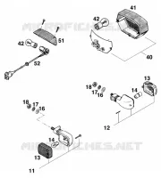 PHARE / FEU ARRIERE pour KTM 125 EXC MARZOCCHI/OHLINS de 1997
