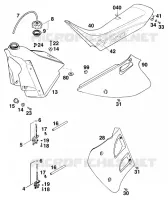 RESERVOIR / SELLE pour KTM 125 EXC MARZOCCHI/OHLINS de 1997