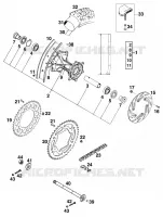 ROUE ARRIERE pour KTM 125 EXC MARZOCCHI/OHLINS de 1997