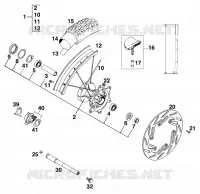 ROUE AVANT pour KTM 125 EXC MARZOCCHI/OHLINS de 1997