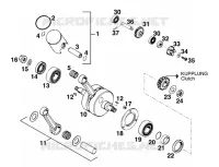 VILEBREQUIN / PISTON pour KTM 125 EXC MARZOCCHI/OHLINS de 1997