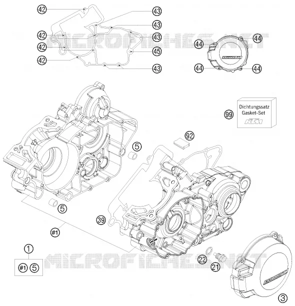 CARTER MOTEUR KTM MOTO 125 2010 EXC  125 EXC CHAMPION EDITION