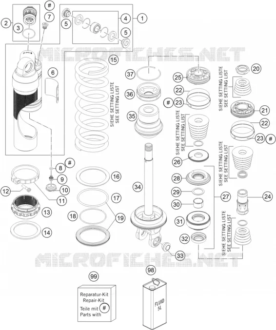 AMORTISSEUR (PIECES) KTM MOTO 125 2016 EXC  125 EXC