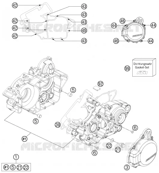 CARTER MOTEUR KTM MOTO 125 2016 EXC  125 EXC