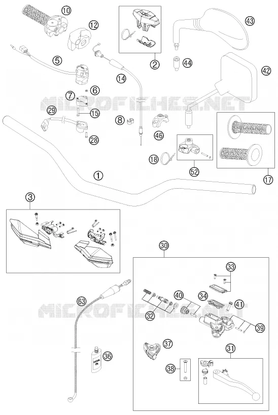GUIDON / COMMANDES KTM MOTO 125 2012 EXC  125 EXC