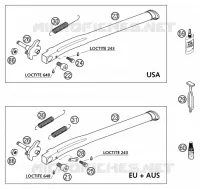 BEQUILLE LATERALE / CENTRALE pour KTM 125 EXC de 2003