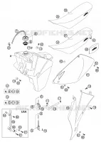 RESERVOIR / SELLE pour KTM 125 EXC de 2003