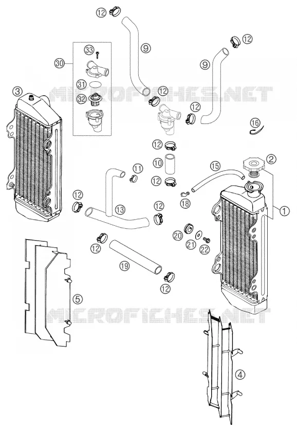 CIRCUIT DE REFROIDISSEMENT KTM MOTO 125 2003 EXC  125 EXC