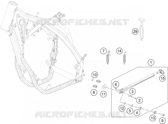 BEQUILLE LATERALE / CENTRALE KTM MOTO 450 2016 EXC  450 EXC SIX DAYS
