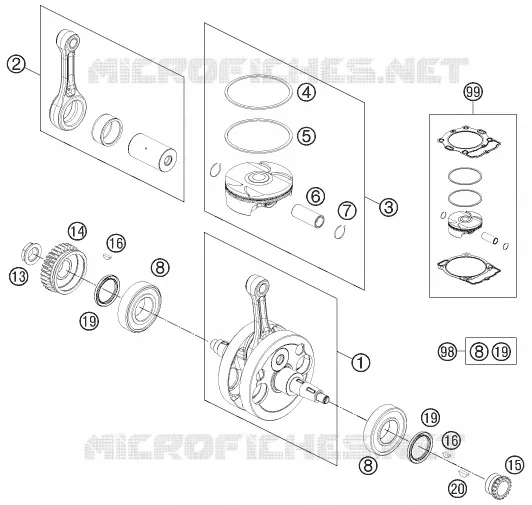 VILEBREQUIN / PISTON KTM MOTO 450 2012 EXC  450 EXC SIX DAYS