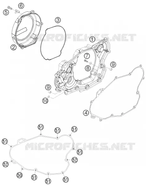 CARTER EMBRAYAGE KTM MOTO 450 2010 EXC  450 EXC SIX DAYS