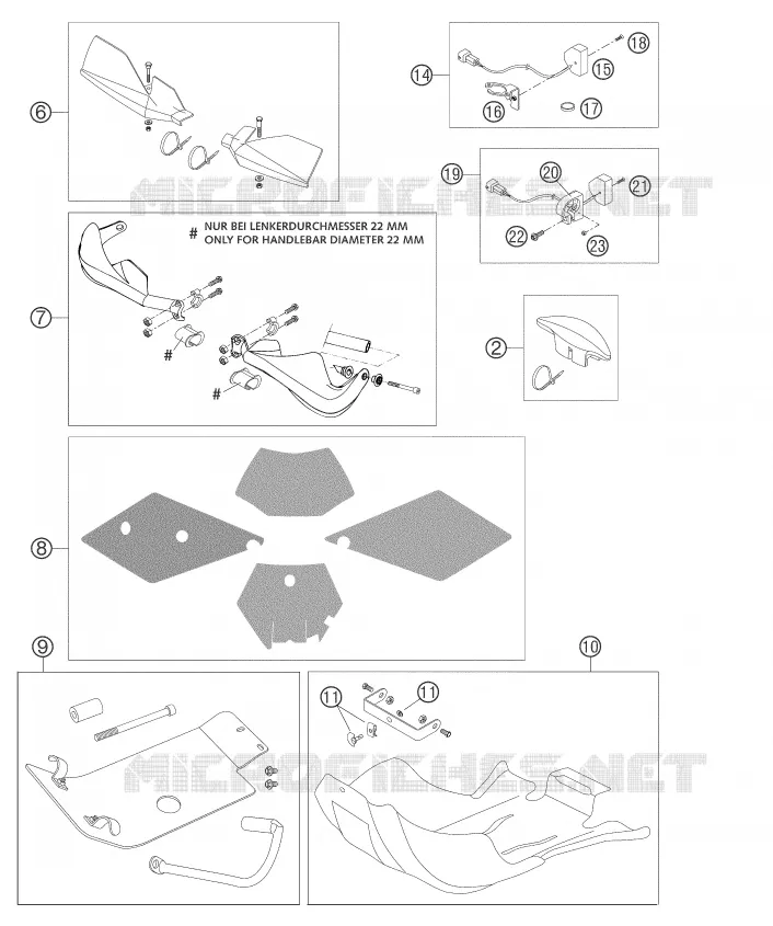 ACCESSOIRES KTM MOTO 450 2004 EXC  450 EXC RACING SIX DAYS