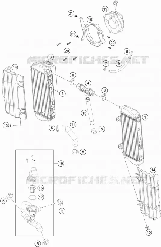 CIRCUIT DE REFROIDISSEMENT KTM MOTO 450 2018 EXC-F  450 EXC-F SIX DAYS