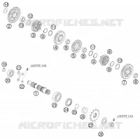BOITE DE VITESSES   ARBRE SECONDAIRE pour KTM 450 EXC-R de 2008