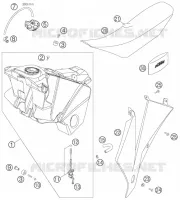 RESERVOIR / SELLE pour KTM 450 EXC-G RACING de 2006