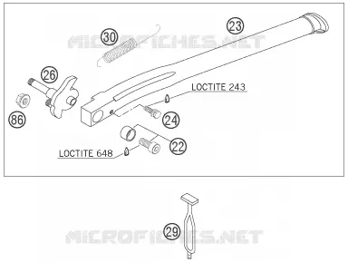 BEQUILLE LATERALE / CENTRALE KTM MOTO 450 2006 EXC  450 EXC-G RACING