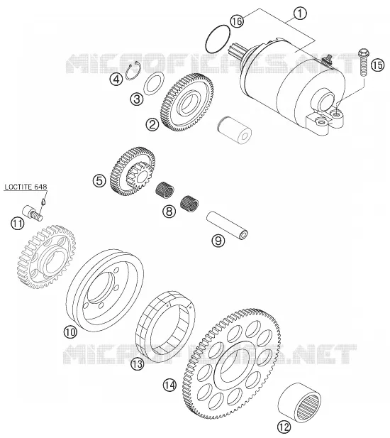 DEMARREUR ELECTRIQUE KTM MOTO 450 2006 EXC  450 EXC-G RACING