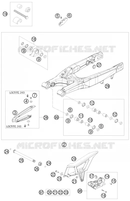 BRAS OSCILLANT  KTM MOTO 450 2010 EXC  450 EXC CHAMPION EDITION